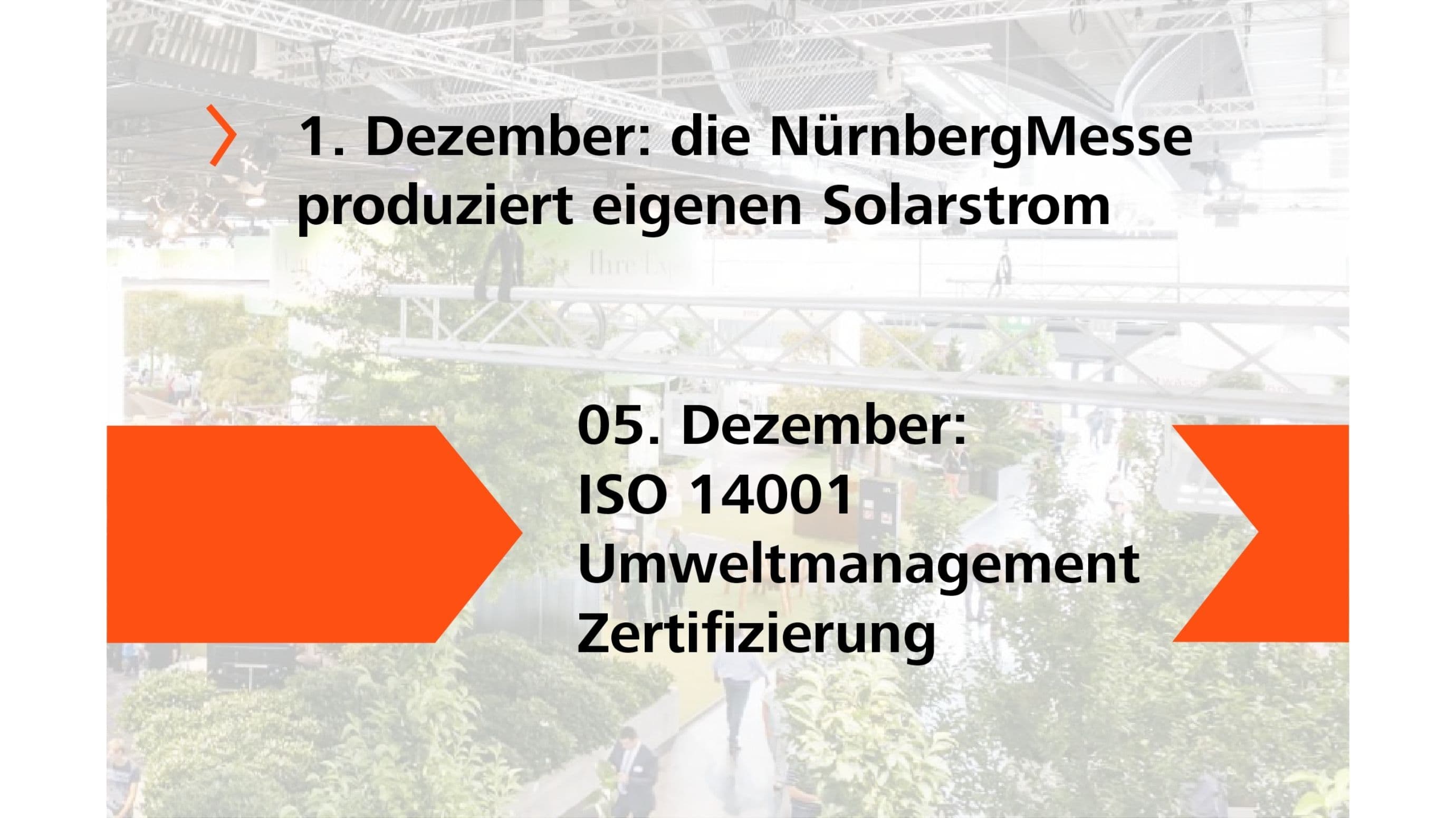 1. Dezember die NürnbergMesse produziert einen Solarstrom + ISO 14001 Umweltmanagement Zertifizierung